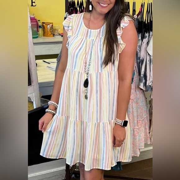 ANDREE BY UNIT Dresses & Skirts - ANDRÉE BY UNIT Pink Tag with Pastel Stripe Accent